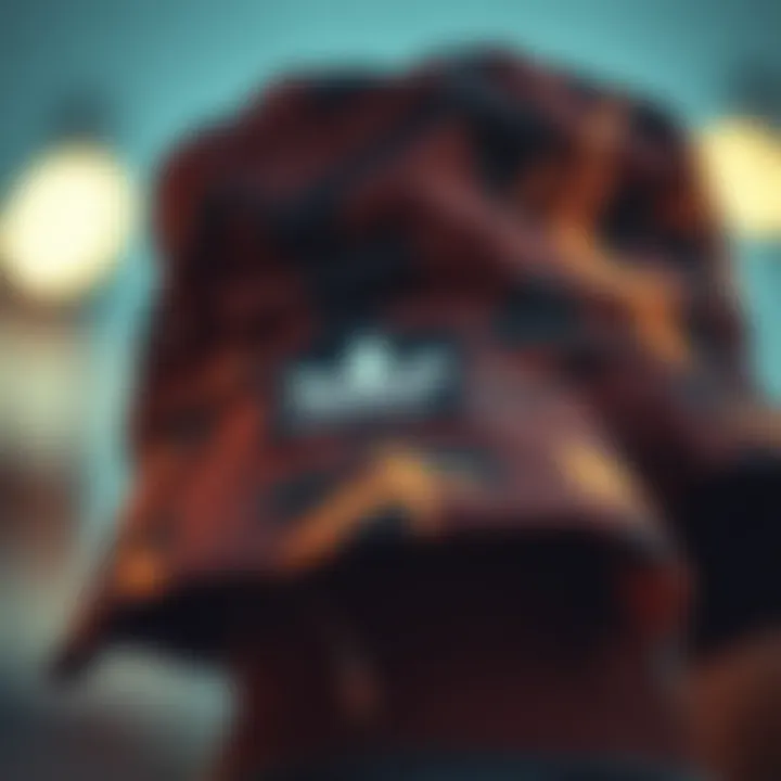 Close-up of an Adidas bucket hat highlighting its unique fabric and stitching details