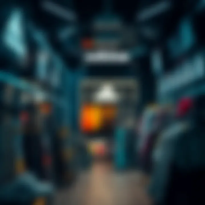 Interior view of an Adidas Jackson outlet with skateboard gear