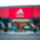 Exterior view of Adidas Tanger Outlet showcasing the vibrant entrance