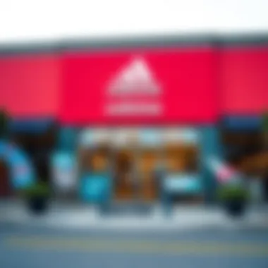 Exterior view of Adidas Tanger Outlet showcasing the vibrant entrance