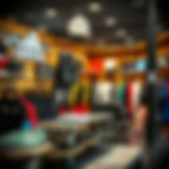 Display of high-quality skateboarding gear available at the outlet