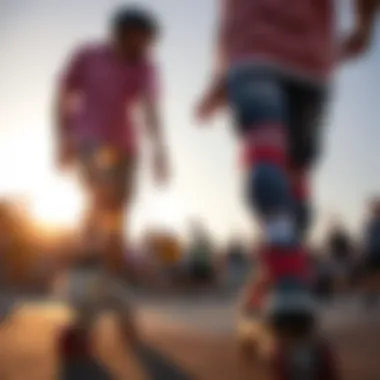 A vibrant community gathering of inline skating enthusiasts