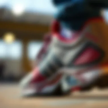 Close-up of Adidas shoe showcasing innovative design