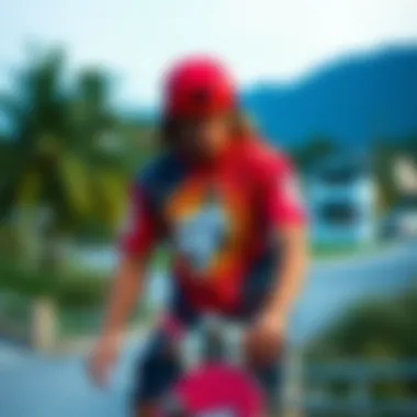 Vibrant graphic tee showcasing modern art