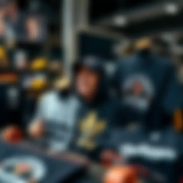 Display of popular brands featuring black graphic tees