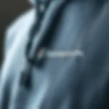 A close-up of the fabric texture of a Champion hoodie sweatshirt