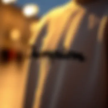 Detailed view of the fabric texture of the Champion mock neck sweatshirt