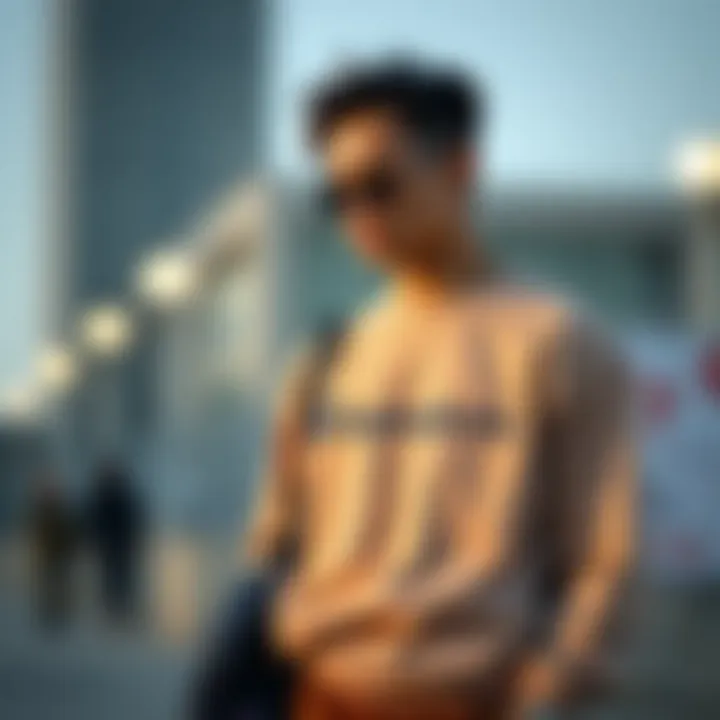 Stylish outfit featuring the Champion mock neck sweatshirt paired with casual accessories