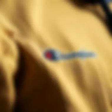 Close-up of the unique ribbed texture of the sweatshirt