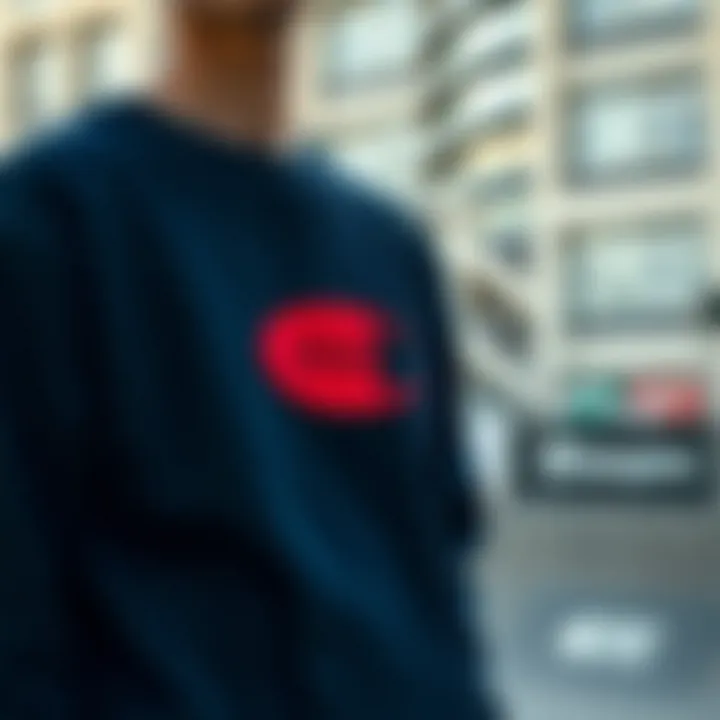 Champion ribbed sweatshirt in an urban skate park setting