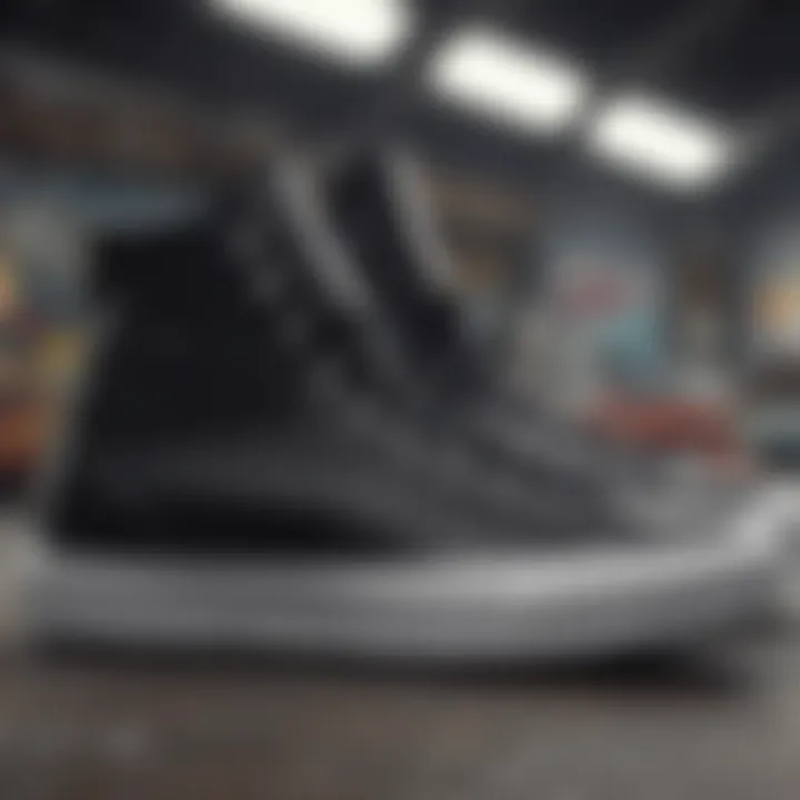 Close-up of Chuck Taylor All Star Lugged Black showcasing its design details