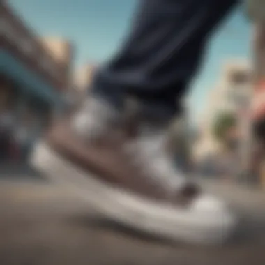 Skateboarder showcasing the Chuck Taylor All Star Ox Platform in action