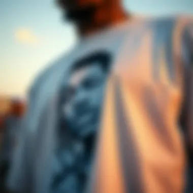 Close-up of a graphic print on a Frank Ocean shirt