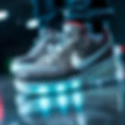 Close-up of Nike skate shoes showcasing advanced grip technology