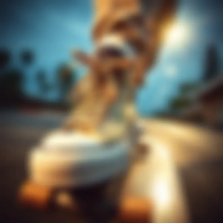 Classic Converse Chuck Taylor All Stars on a skateboard