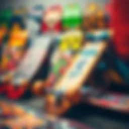 Vibrant penny board collection showcasing various designs