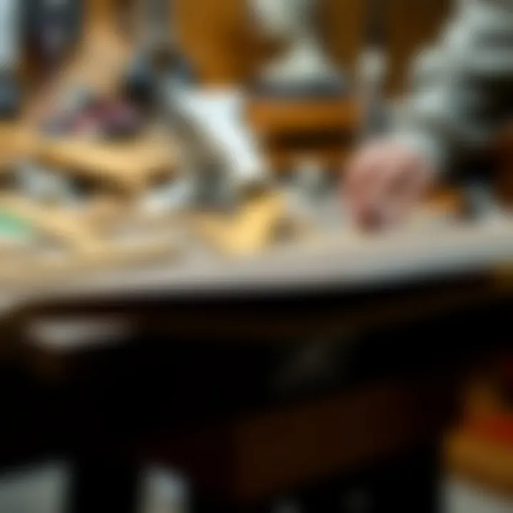 Detailed view of construction techniques used in skate deck assembly