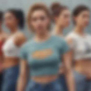 A diverse group of individuals expressing their unique styles with crop tops