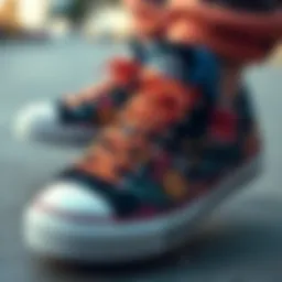 Vibrant floral embroidery on Chuck Taylor sneakers