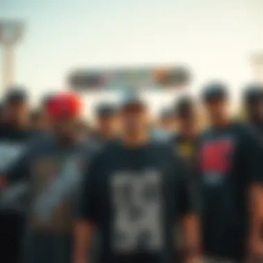 An array of DC T-shirts featuring various artistic collaborations and designs.