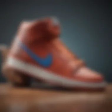 Close-up of a Dopeman Nike sneaker highlighting its unique design elements