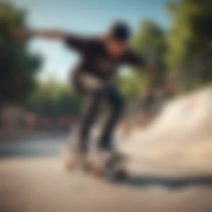 A skateboarder performing tricks at a skate park, embodying the spirit of skating.