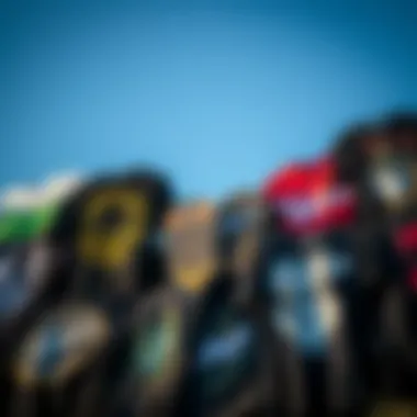 A collection of graphic tees from various prominent skate brands