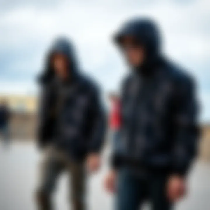 Diverse styles of black camo jackets in skate fashion