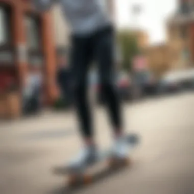 Different materials used for black cropped chinos