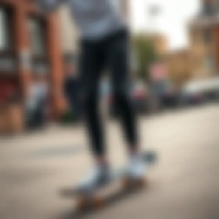 Different materials used for black cropped chinos