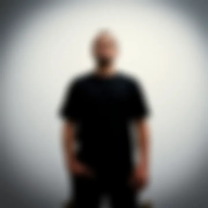 Classic black t-shirt on a minimalist background