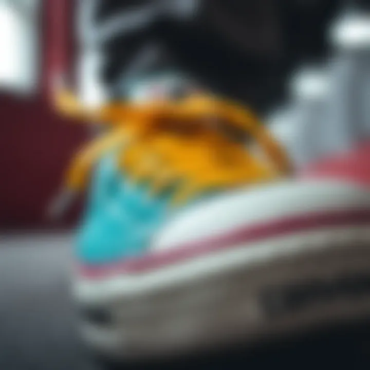 Close-up view of Converse suede sneaker showcasing its texture and color