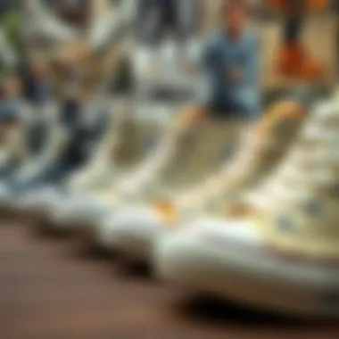 Historical collage of Chuck Taylor shoes through the decades