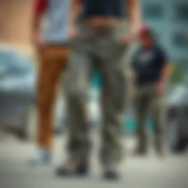 Displaying the variety of styles available in Dickies cargo pants