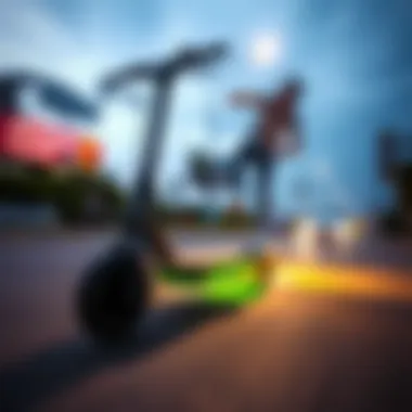 Illustration of safety features and regulations for electric skateboards