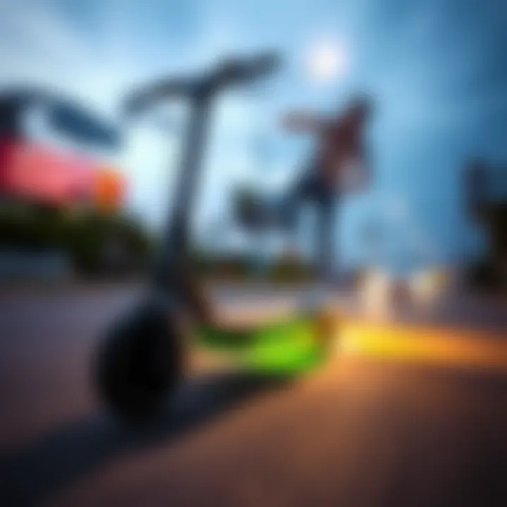 Illustration of safety features and regulations for electric skateboards