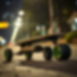 Electric skateboard showcasing sleek design and compact form