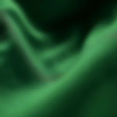 A close-up view of the fabric texture of green denim, highlighting its quality.