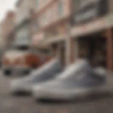 A vintage advertisement highlighting grey low top Vans and their connection to skate culture.
