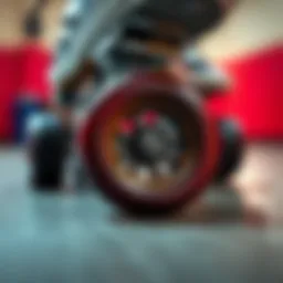 Close-up of indoor skate wheels showcasing their unique design