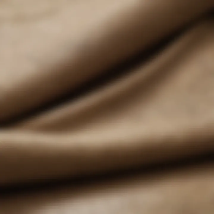 Close-up of khaki fabric showcasing texture