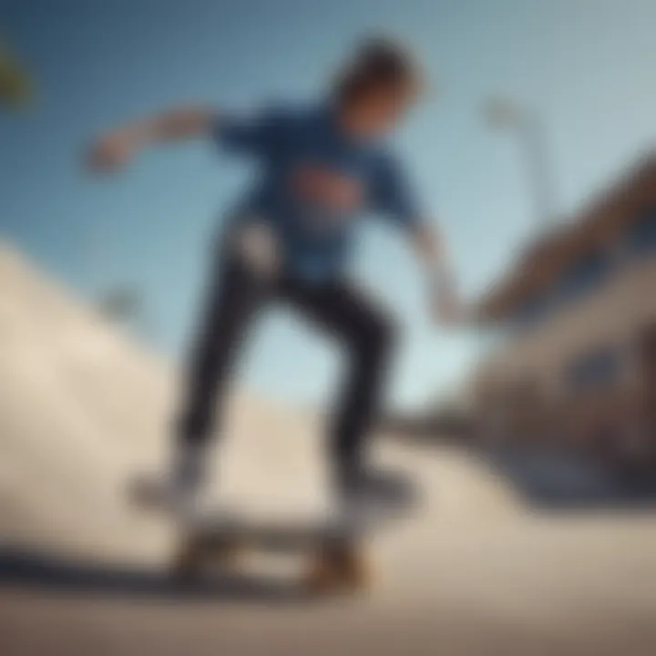 A skateboarder performing a trick, proudly wearing a locals only shirt