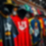 A vibrant display of LRG clothing showcasing unique designs