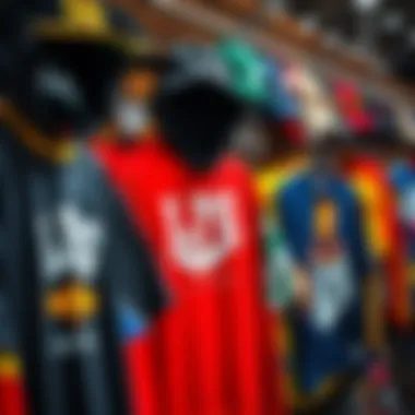 A vibrant display of LRG clothing showcasing unique designs