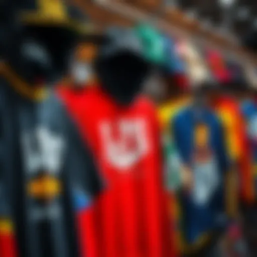 A vibrant display of LRG clothing showcasing unique designs
