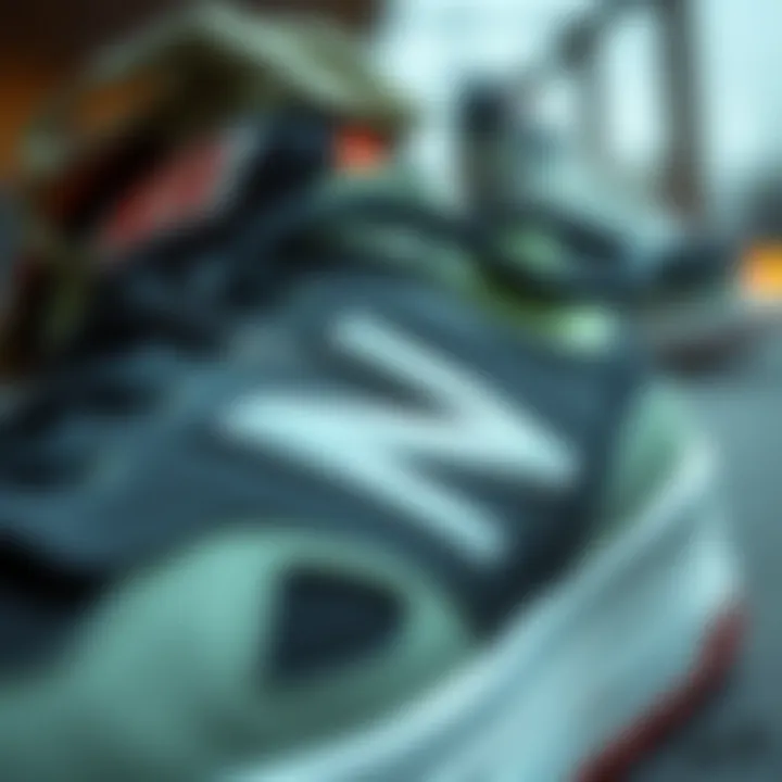 Close-up view of the innovative design and materials of New Balance Numeric skate shoes