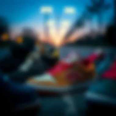 A collection of New Balance Numeric skate shoes highlighting the variety of styles available