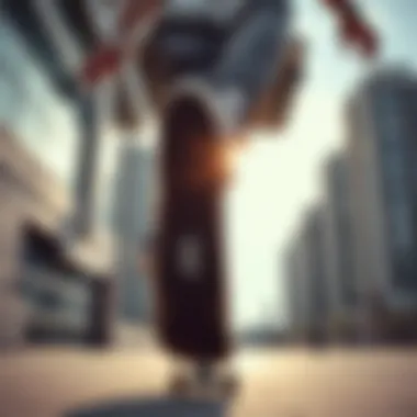 A skater showcasing the style and functionality of New Balance Numeric shoes in an urban setting