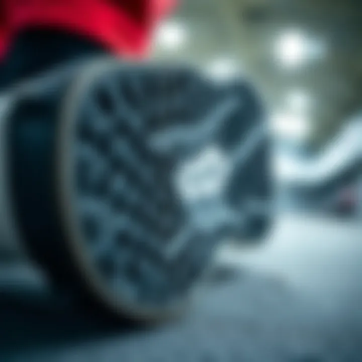 Close-up of the sole providing insight into performance traction for skateboarding
