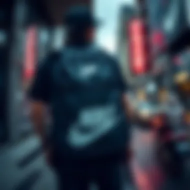 Nike backpack with adjustable straps showcased in urban setting